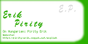 erik pirity business card